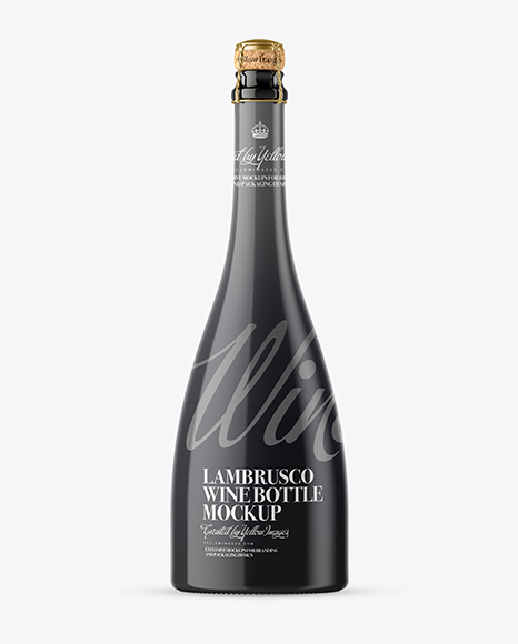 Green Glass Lambrusco White Wine Bottle Mockup - Free Download Images