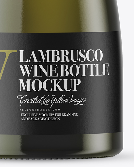 Green Glass Lambrusco White Wine Bottle Mockup Green Glass Lambrusco White Wine Bottle Mockup