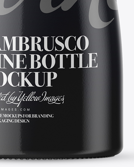 Green Glass Lambrusco White Wine Bottle Mockup