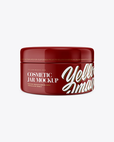 Glossy Cosmetic Jar Mockup