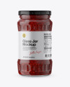 Glass Jar with Raspberry Jam Mockup