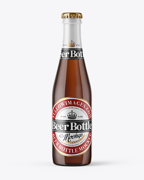 Amber Glass Beer Bottle Mockup