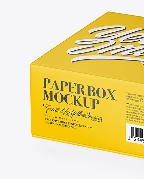 Paper Box Mockup - Half Side View