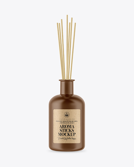 Matte Bottle with Aroma Sticks Mockup