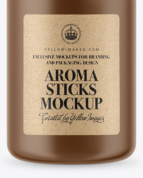 Matte Bottle with Aroma Sticks Mockup