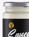 Clear Glass Jar w/ Sauce Mockup Clear Glass Jar w/ Sauce Mockup