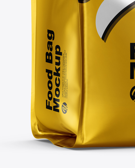 Matte Metallic Food Bag Mockup