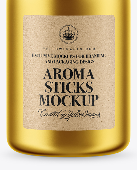 Metallized Bottle with Aroma Sticks Mockup - Free Download Images High