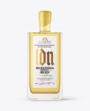 Square Golden Tequila Bottle with Wax Mockup