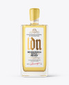 Square Golden Tequila Bottle with Wax Mockup