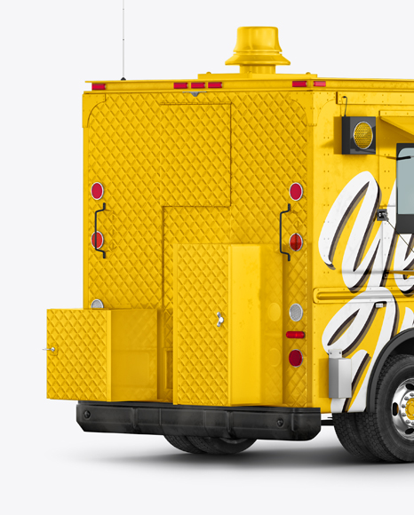 Foodtruck Mockup - Back Half Side View