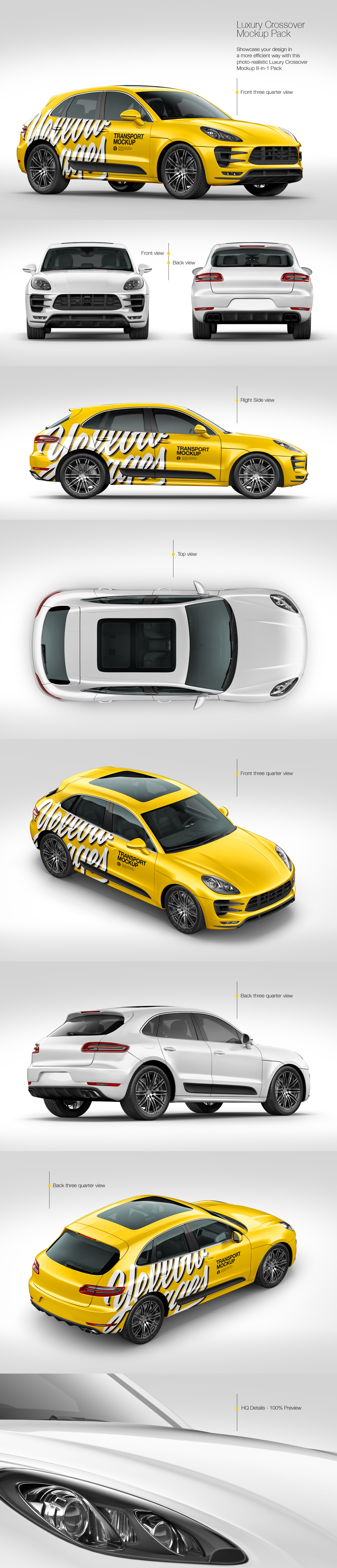 Luxury SUV Сrossover Mockup Pack Luxury SUV Сrossover Mockup Pack