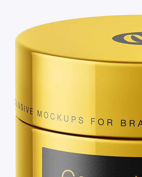 Metallic Cosmetic Jar Mockup Metallic Cosmetic Jar Mockup