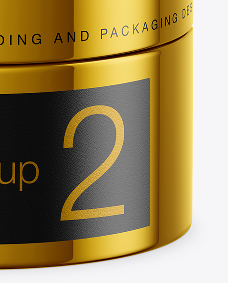 Metallic Cosmetic Jar Mockup Metallic Cosmetic Jar Mockup