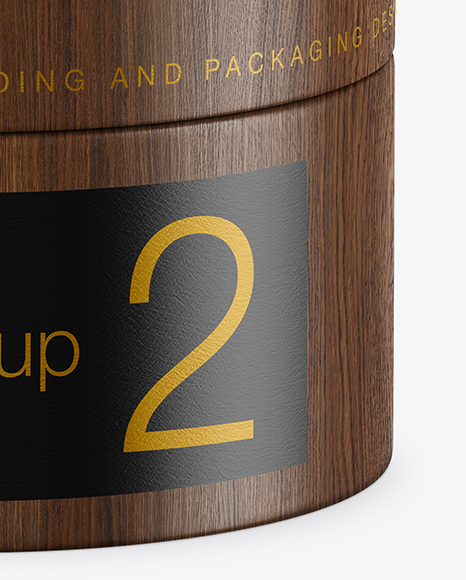 Wooden Cosmetic Jar Mockup