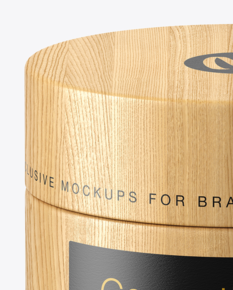 Wooden Cosmetic Jar Mockup