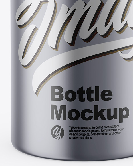 Matte Metallic Cosmetic Bottle Mockup