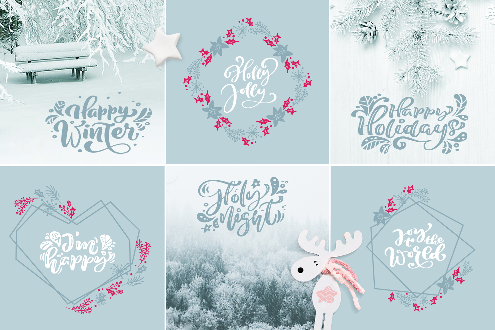 Christmas lettering quotes &amp; design