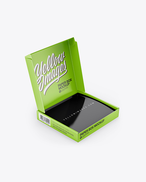 Opened Glossy Paper Box Mockup