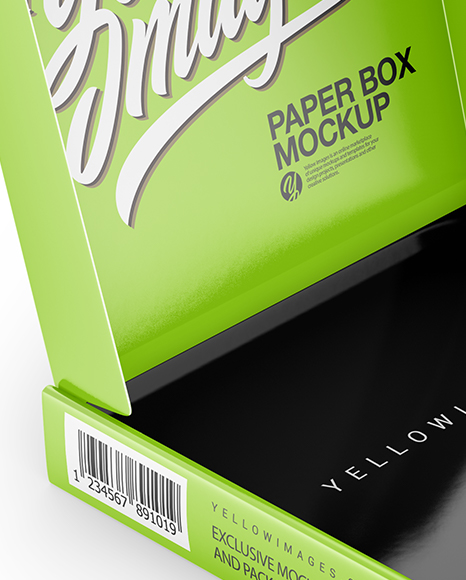 Opened Glossy Paper Box Mockup