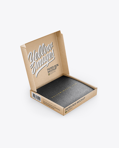 Opened Kraft Paper Box Mockup