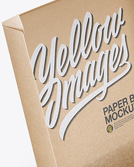 Opened Kraft Paper Box Mockup