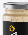 Clear Glass Jar w/ Sauce Mockup Clear Glass Jar w/ Sauce Mockup