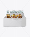 White Paper 6 Pack Beer Bottle Carrier Mockup - Halfside View