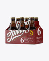 White Paper 6 Pack Amber Bottle Carrier Mockup - Halfside View