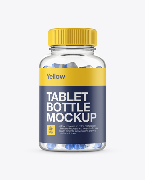 Clear Bottle With Capsules Mockup - Capsule mockup