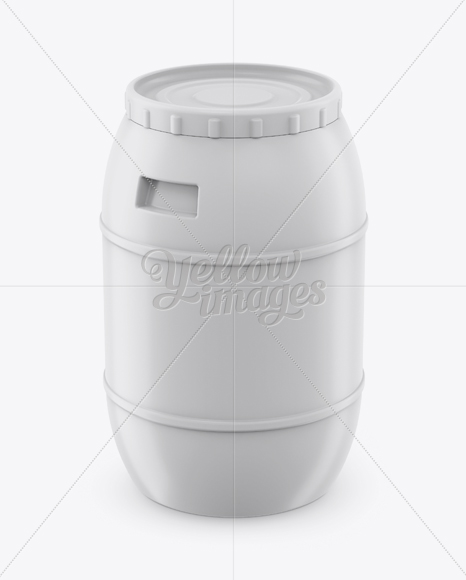 100L Plastic Barrel Mockup - High-Angle Shot