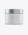 250ml Plastic Cosmetic Jar w/ Silver Matte Cap Mockup (Eye-Level Shot)