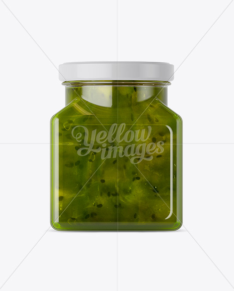 Glass Kiwi Jam Jar Mockup