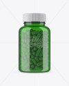 Green Bottle With Capsules Mockup