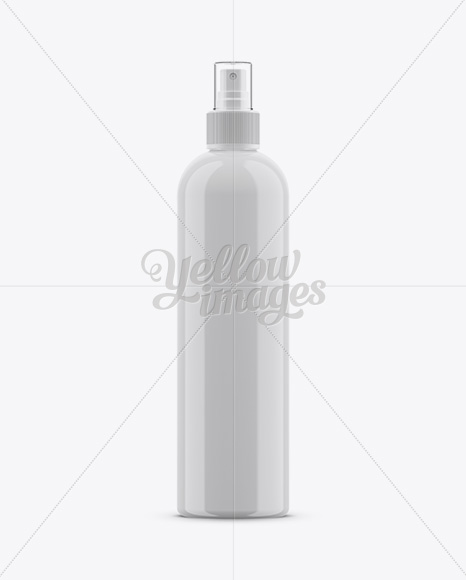 Glossy Plastic Spray Bottle Mockup