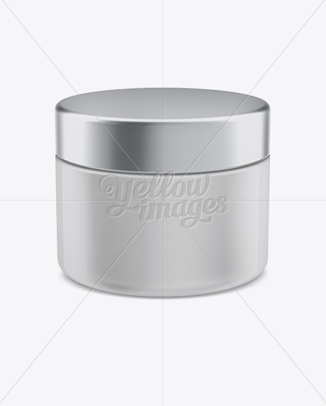 250ml Plastic Cosmetic Jar w/ Silver Matte Cap Mockup (High-Angle Shot)