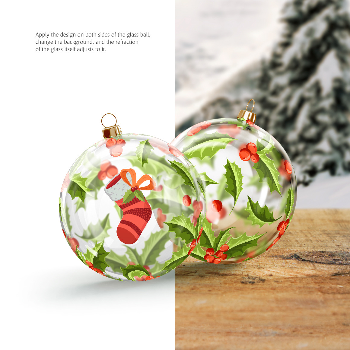 Christmas Tree Ball Animated Mockups Set