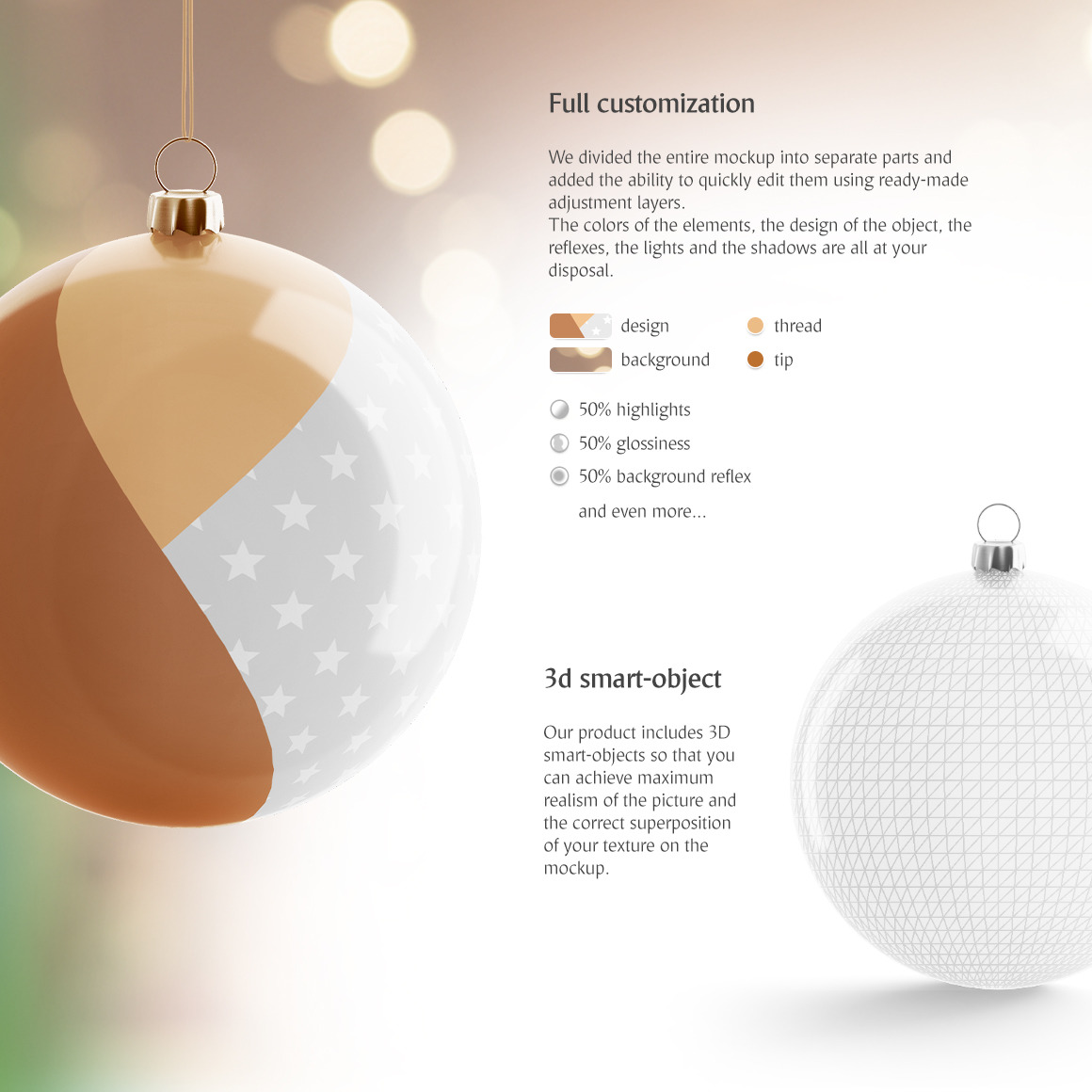 Christmas Tree Ball Animated Mockups Set