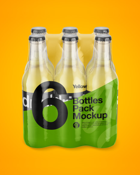 6 Bottles Pack Mockup