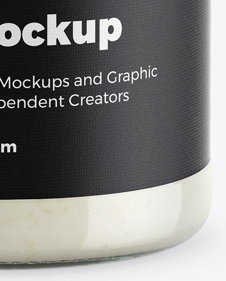 Clear Glass Jar w/ Sauce Mockup Clear Glass Jar w/ Sauce Mockup
