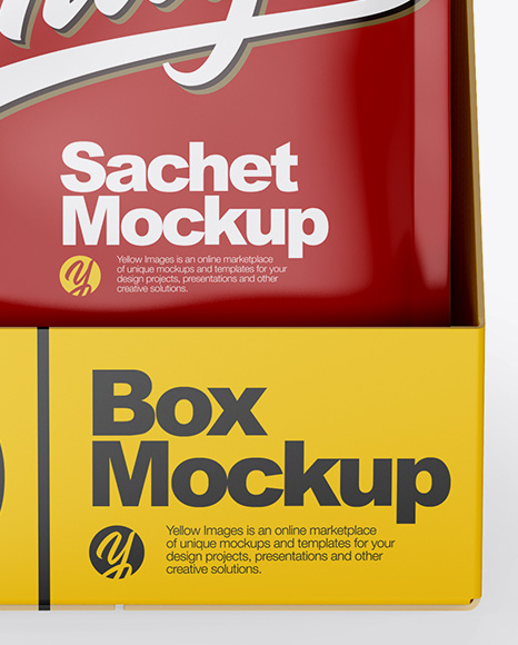 Box With Matte Sachets Mockup