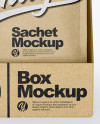 Box With Kraft Sachets Mockup