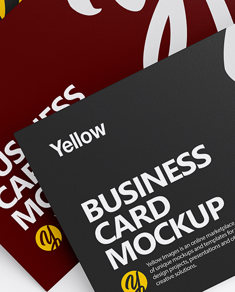 Three Textured Business Cards Mockup