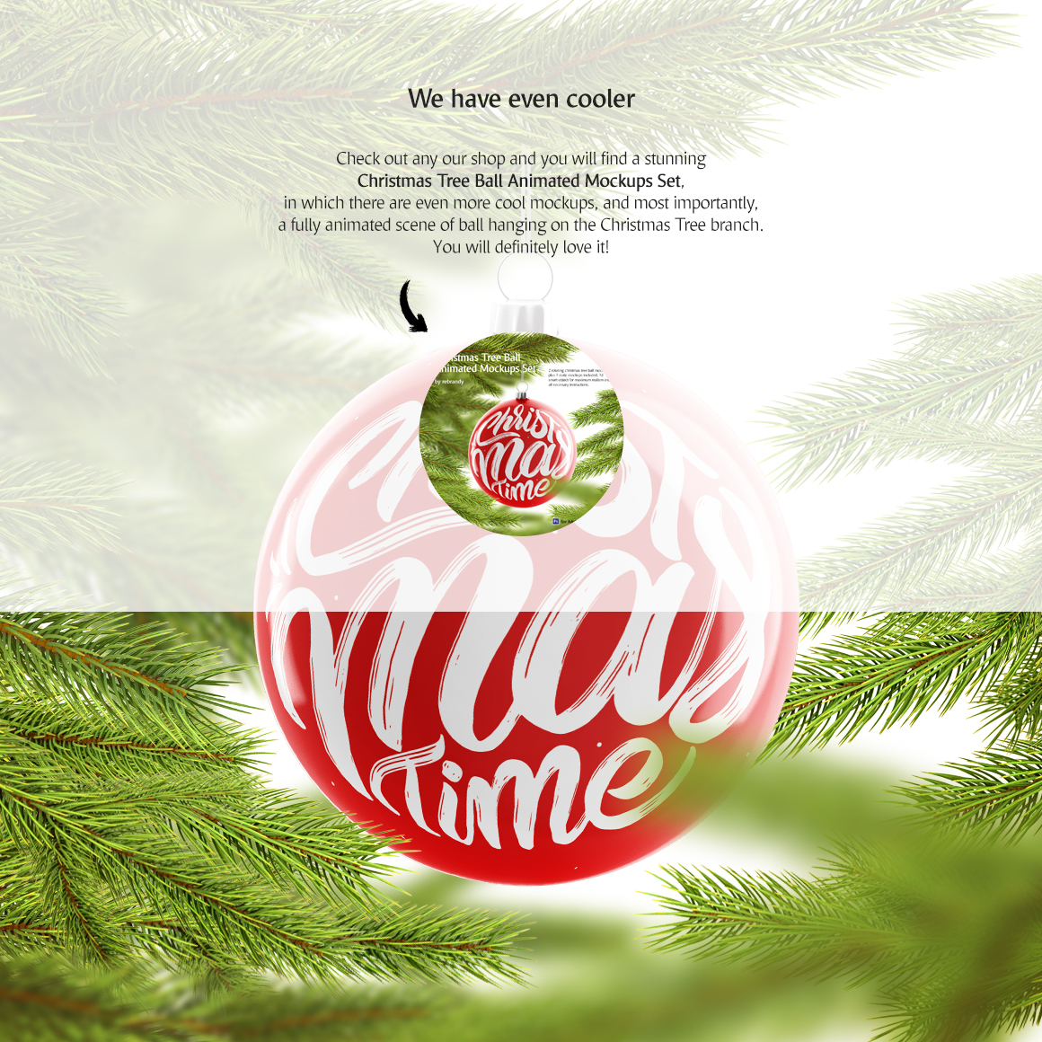 Christmas Tree Ball Animated Mockup Christmas Tree Ball Animated Mockup