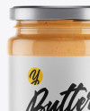 Clear Glass Jar w/ Peanut Butter Mockup