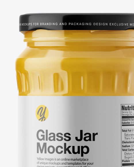 Glass Jar with Sugared Honey Mockup - Free Download Images High Quality