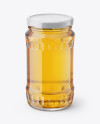 Glass Jar with Clear Honey Mockup