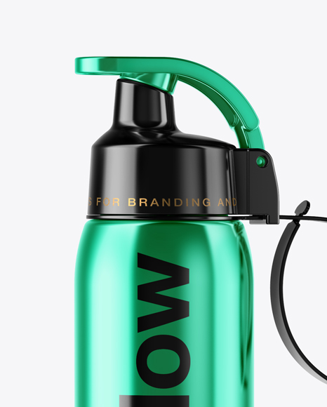 Metallic Sport Bottle Mockup