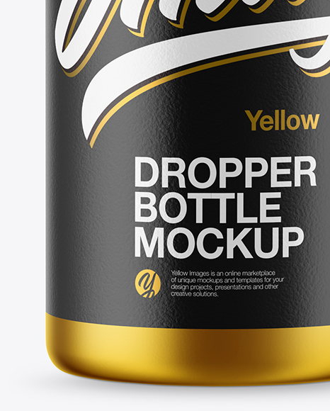 Matte Metallic Dropper Bottle Mockup