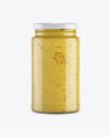Clear Glass Jar w/ Sauce Mockup Clear Glass Jar w/ Sauce Mockup
